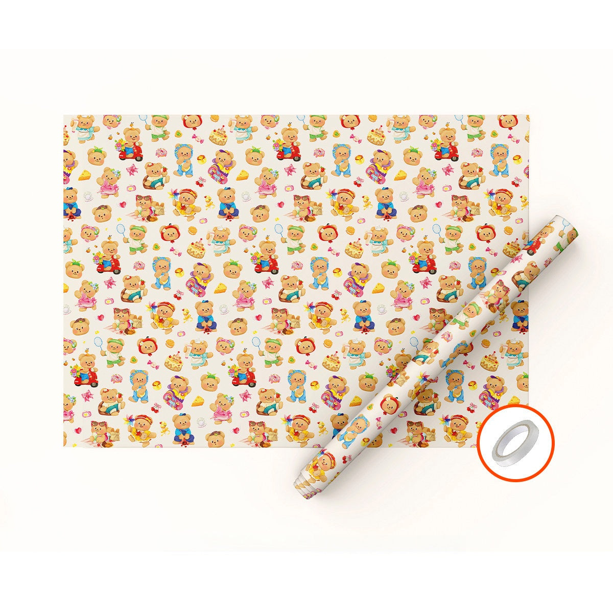 Butter Bear Wrapping Paper Sheet 20.5" × 30"