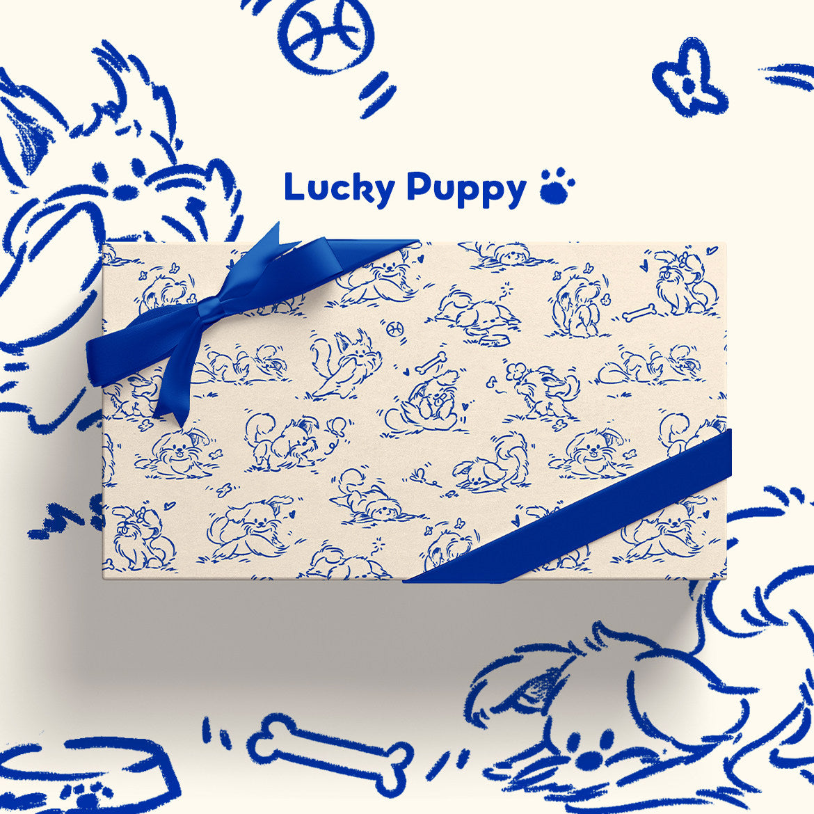 Lucky Puppy Wrapping Paper Sheet 20.5" × 30"