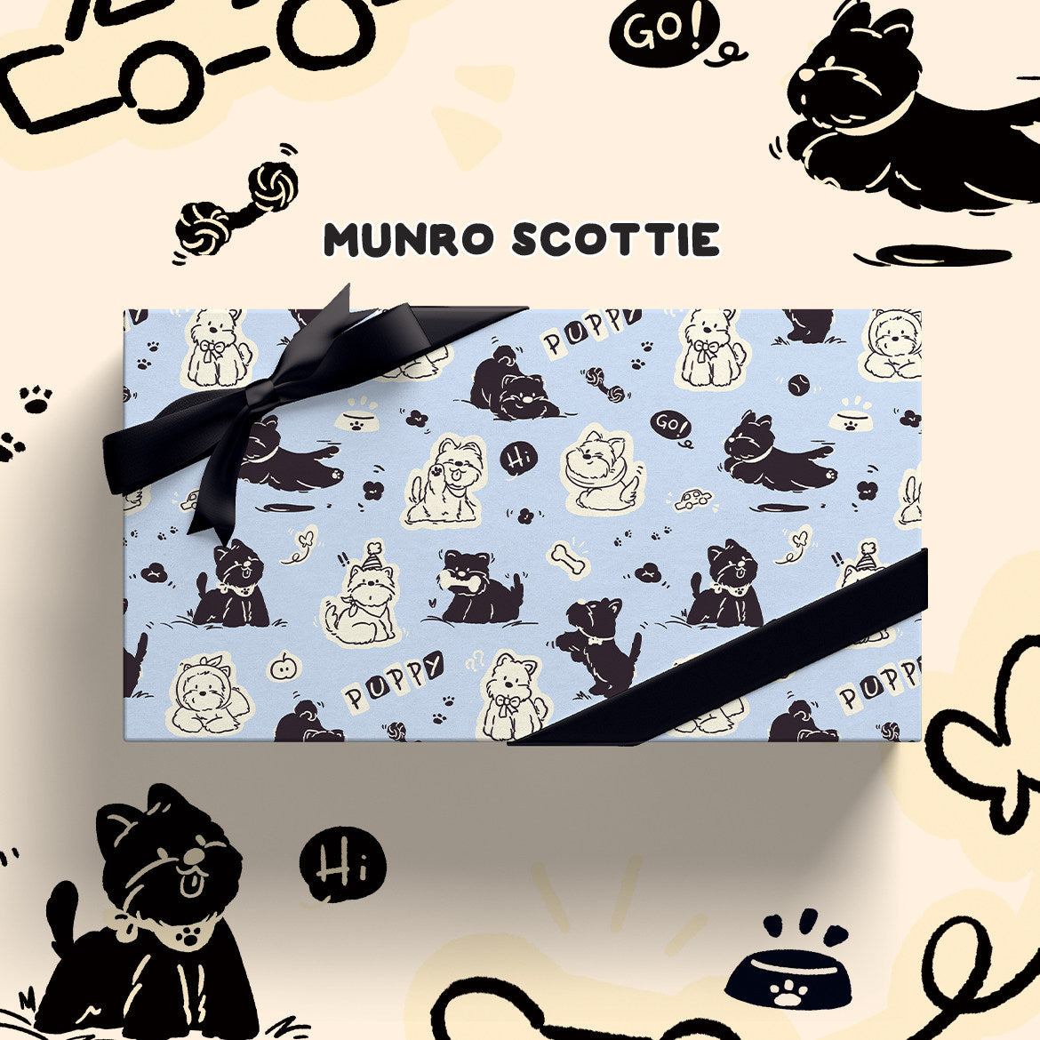 Munro Scottie Wrapping Paper Sheet 20.5" × 30"