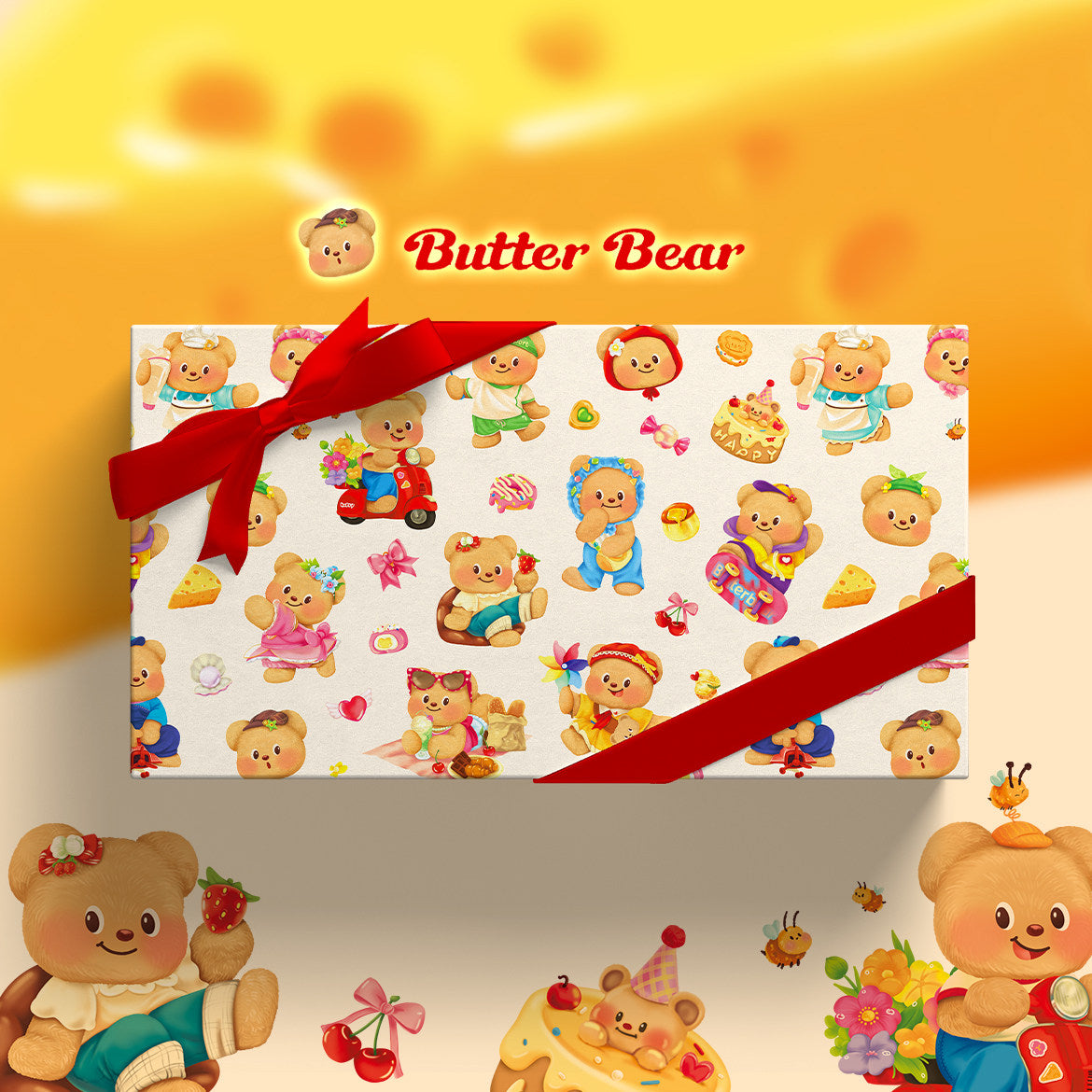 Butter Bear Wrapping Paper Sheet 20.5" × 30"