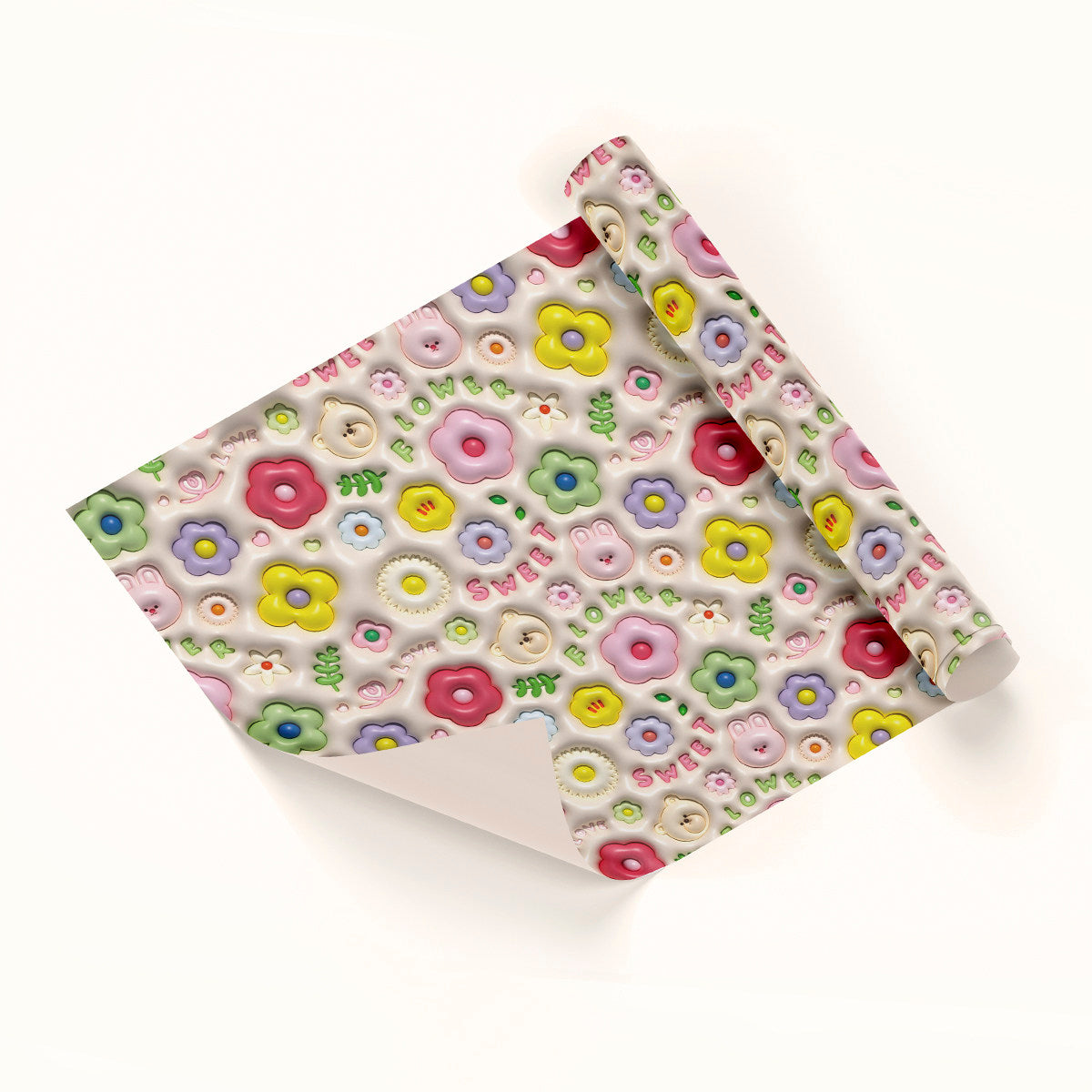 Sweet Flower Wrapping Paper Sheet 20.5" × 30"