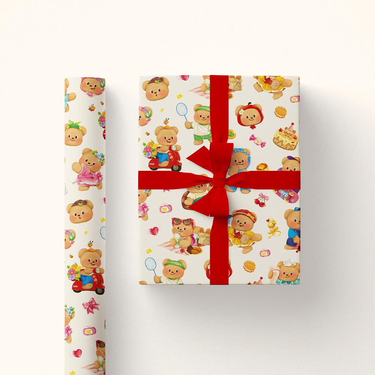 Butter Bear Wrapping Paper Sheet 20.5" × 30"