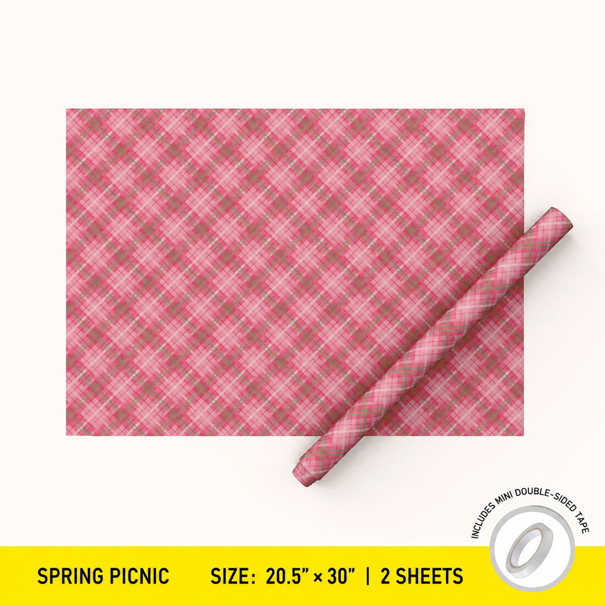 Spring Picnic Wrapping Paper Sheet 20.5" × 30"