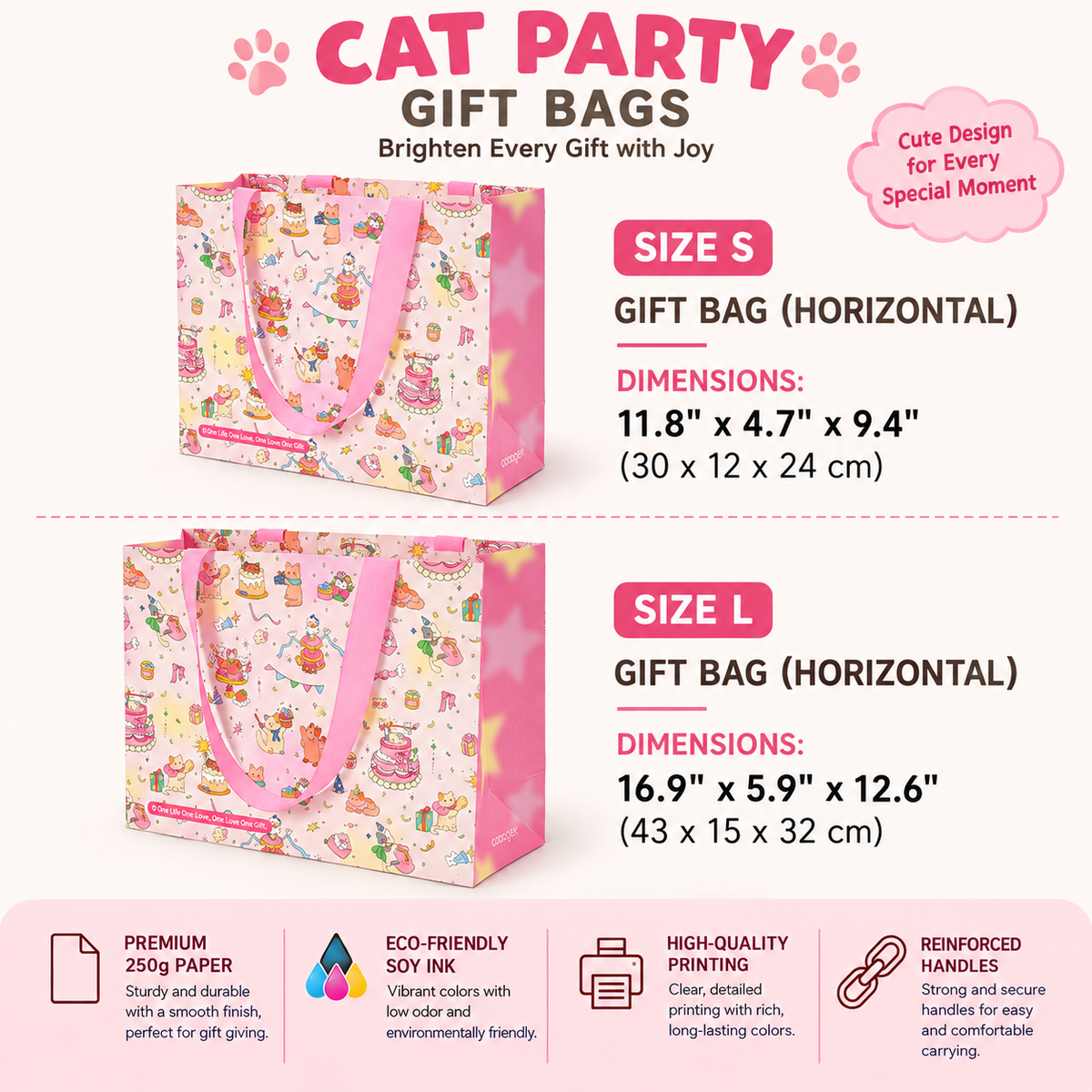 Pink Kitty Gift Bag